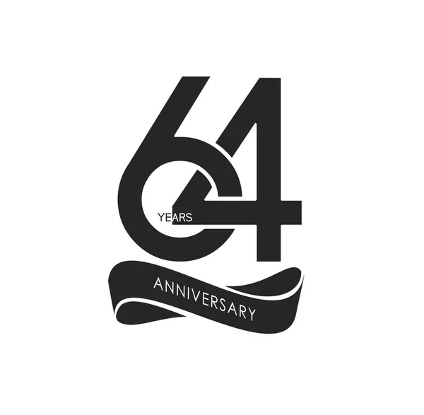 Años Logo Aniversario Negro Fondo Decorativo — Vector de stock