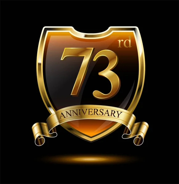73年黄金周年纪念标志 装饰背景 — 图库矢量图片