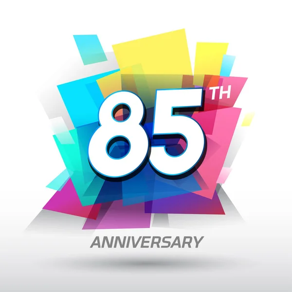 Anos Logotipo Aniversário Colorido Fundo Decorativo — Vetor de Stock