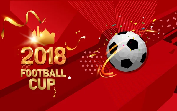 Copa Futebol 2018 Fundo Campeonato Futebol Ilustração — Vetor de Stock
