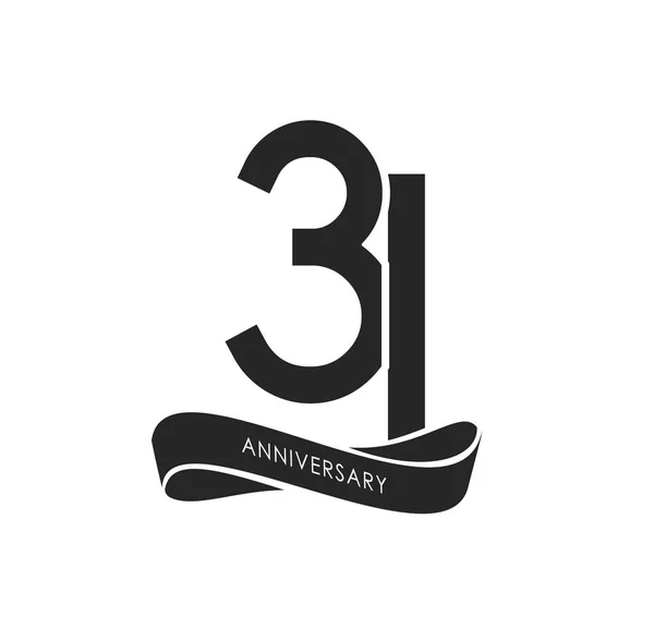 Ans Logo Anniversaire Noir Fond Décoratif — Image vectorielle