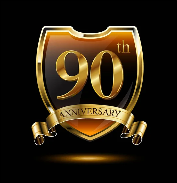 Lat Złoto Urodzinowego Logo Tło Dekoracyjne — Wektor stockowy