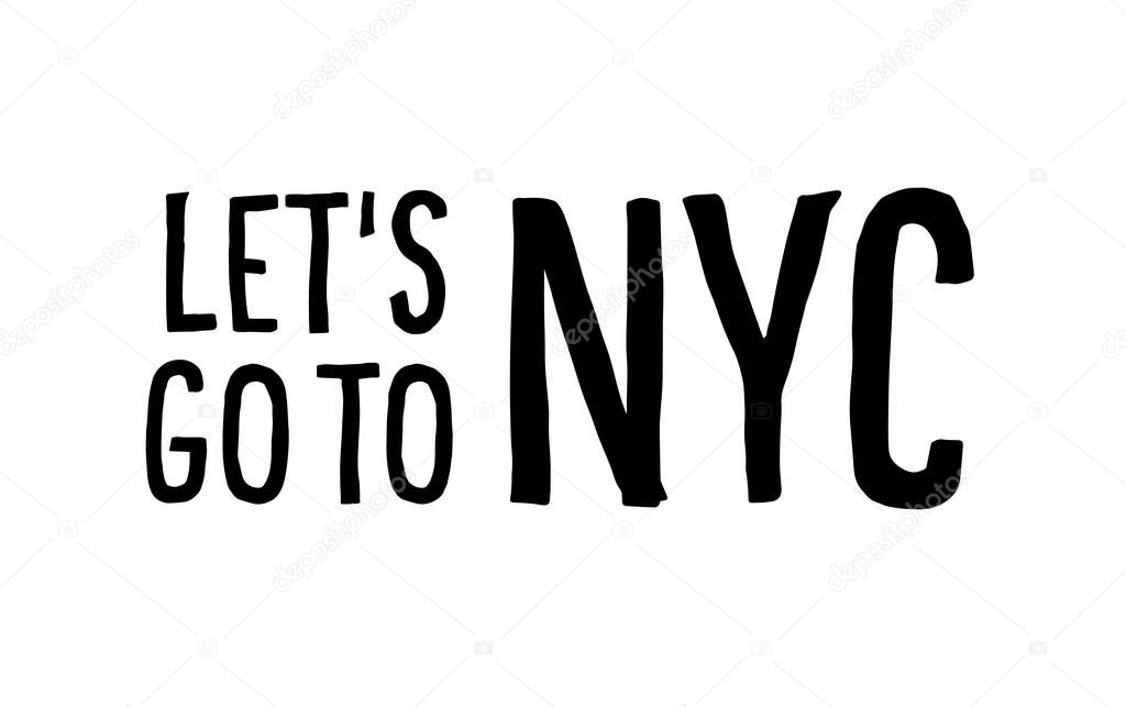 t shirt graphics, tee print design. New York city slogan,  Vector art template