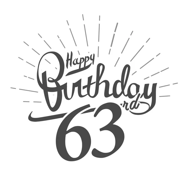 63年纪念标志在白色背景 生日快乐 — 图库矢量图片