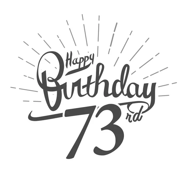 73年纪念标志在白色背景 生日快乐 — 图库矢量图片