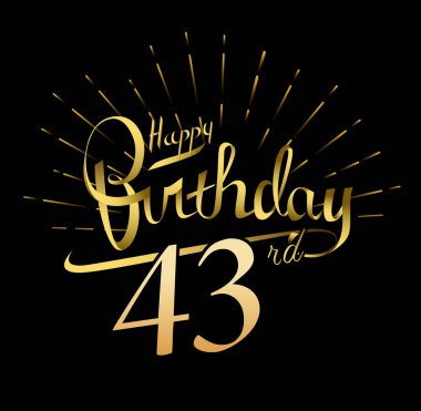 43 yıl yıldönümü. İyi ki doğdun logosu, dekoratif arka plan