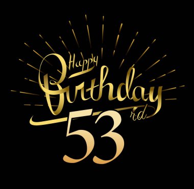 53 yıl yıldönümü. İyi ki doğdun logosu, dekoratif arka plan
