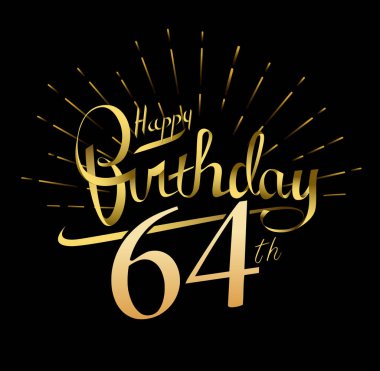 64 yıl yıldönümü. İyi ki doğdun logosu, dekoratif arka plan