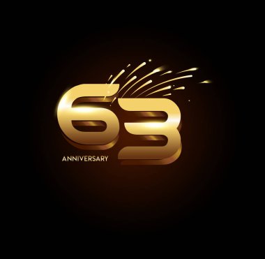 63 yıl altın yıldönümü logosu, dekoratif arka plan