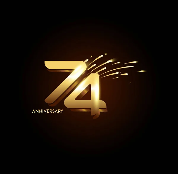 Years Golden Anniversary Logo Decorative Background — Stock Vector