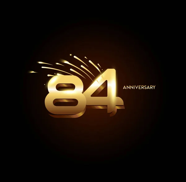 84年黄金周年纪念标志 装饰背景 — 图库矢量图片