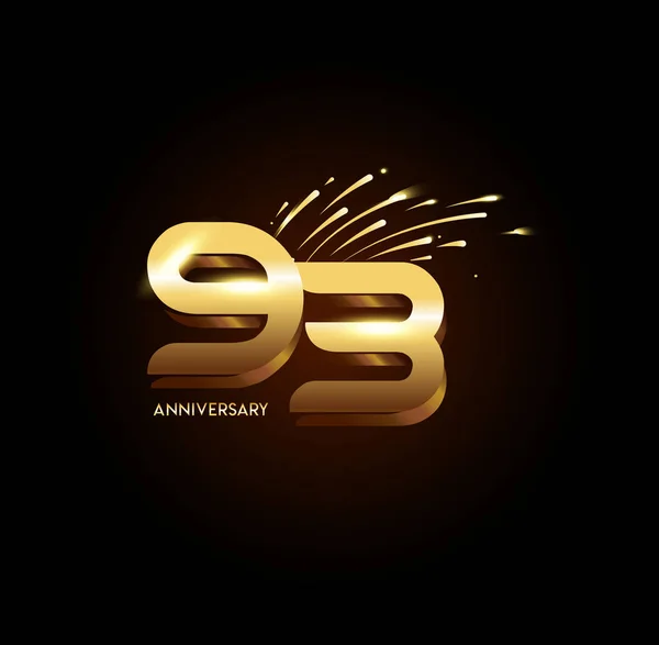 Ans Logo Anniversaire Doré Fond Décoratif — Image vectorielle