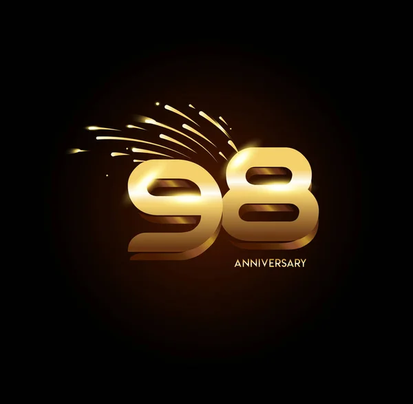 98年黄金周年纪念标志 装饰背景 — 图库矢量图片