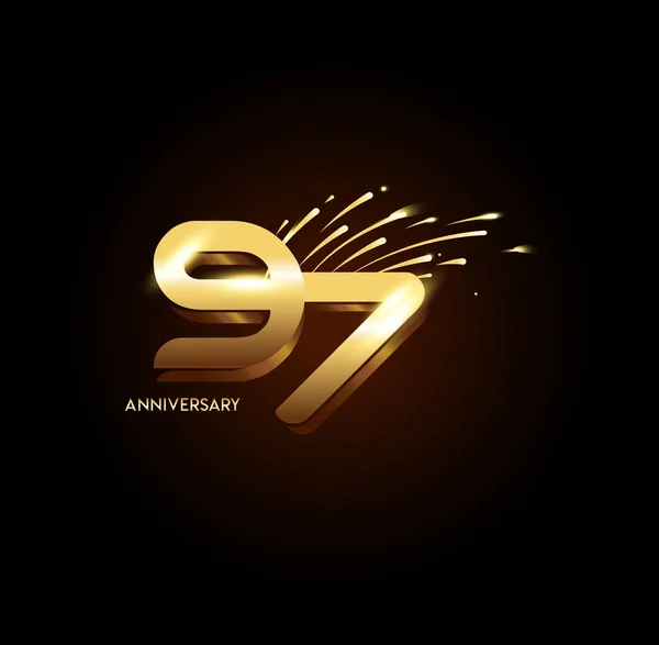Anos Ouro Logotipo Aniversário Fundo Decorativo —  Vetores de Stock