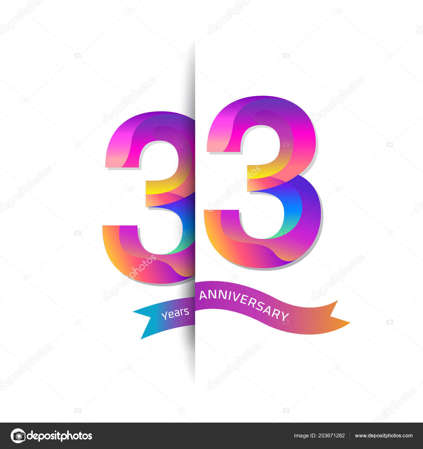 Ans Logo Anniversaire Colore Fond Decoratif Image Vectorielle Vectorawesome C
