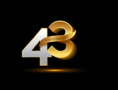 43 yaş gümüş ve Altın yıldönümü logo, dekoratif arka plan