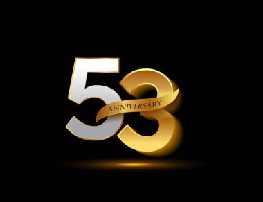 53 yaş gümüş ve Altın yıldönümü logo, dekoratif arka plan