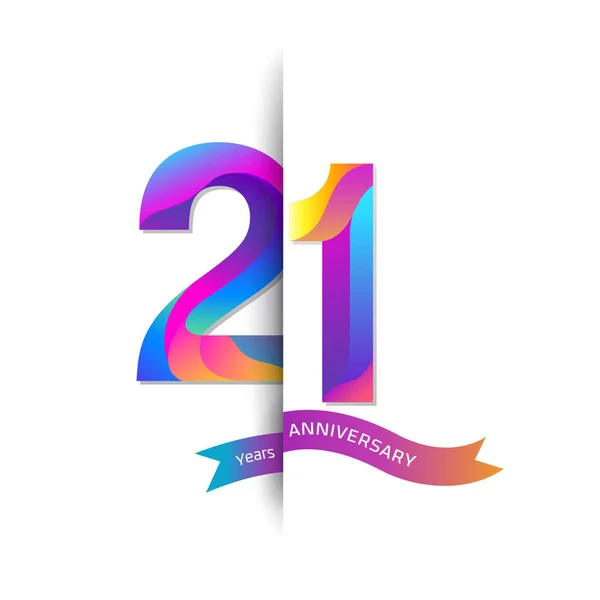Años Logotipo Colorido Aniversario Fondo Decorativo — Vector de stock