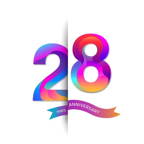 Years Colorful Anniversary Logo Decorative Background — Stock Vector