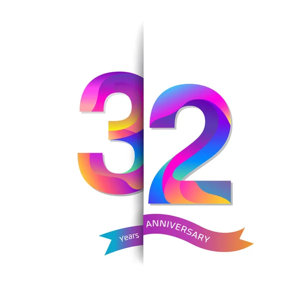 Ans Logo Anniversaire Coloré Fond Décoratif — Image vectorielle