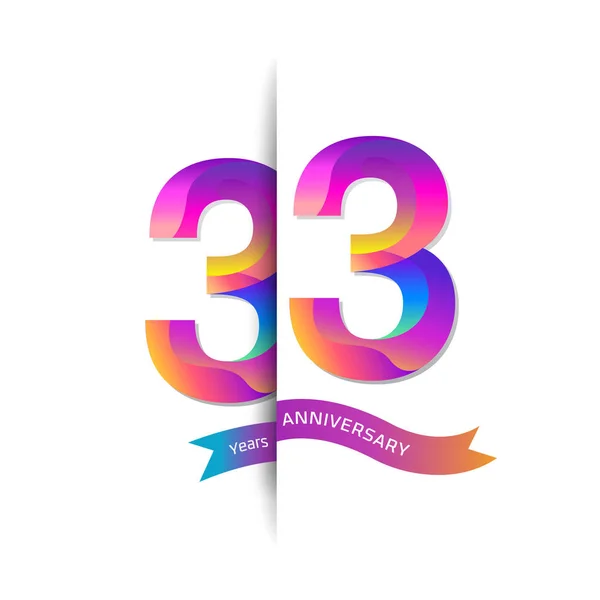 Ans Logo Anniversaire Coloré Fond Décoratif — Image vectorielle