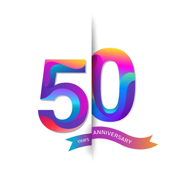 Ans Logo Anniversaire Coloré Fond Décoratif — Image vectorielle