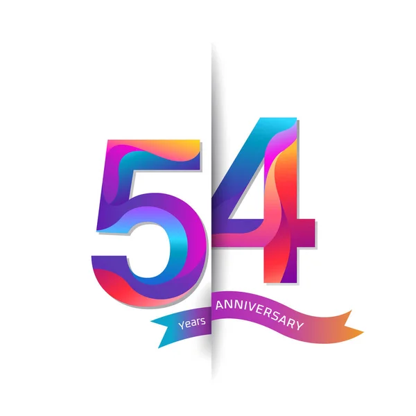 Años Colorido Logotipo Aniversario Fondo Decorativo — Vector de stock