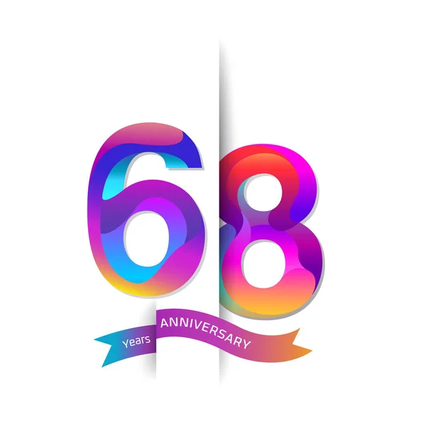 Años Logotipo Colorido Aniversario Fondo Decorativo — Vector de stock