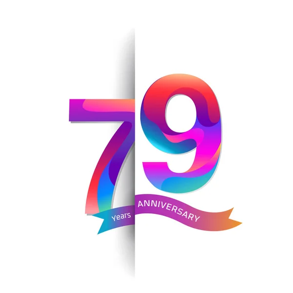 Anos Logotipo Aniversário Colorido Fundo Decorativo — Vetor de Stock