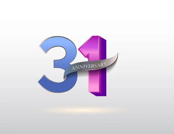 Ans Logo Anniversaire Fond Décoratif — Image vectorielle