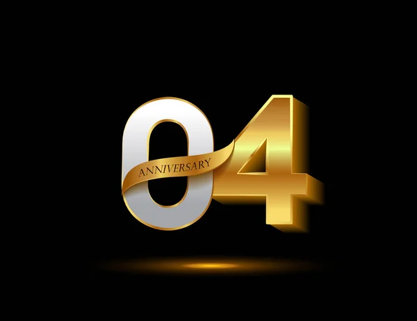 Anni Argento Oro Anniversario Logo Sfondo Decorativo — Vettoriale Stock