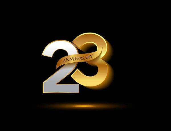23 yıl gümüş ve Altın yıldönümü logo, dekoratif arka plan