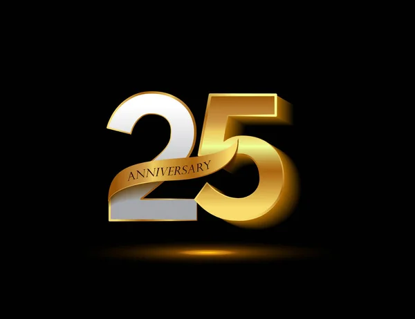 25 yıl gümüş ve Altın yıldönümü logo, dekoratif arka plan