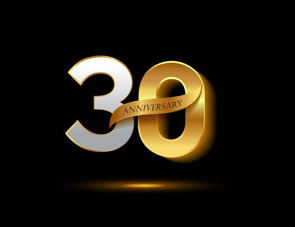 Anni Argento Oro Anniversario Logo Sfondo Decorativo — Vettoriale Stock