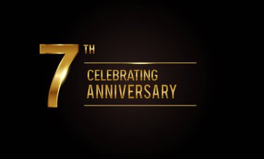 7 yıl yıldönümü logosu, dekoratif arka plan kutluyor