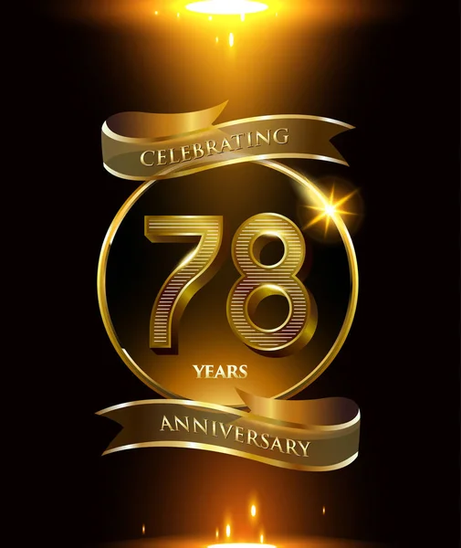Years Golden Anniversary Logo Decorative Background — Stock Vector