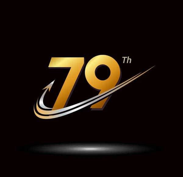 Tahun Logo Ulang Tahun Emas Latar Belakang Dekoratif - Stok Vektor