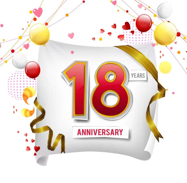 Years Anniversary Logo Decorative Background Balloons — Stock Vector