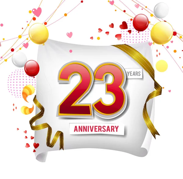 Years Anniversary Logo Decorative Background Balloons — Stock Vector