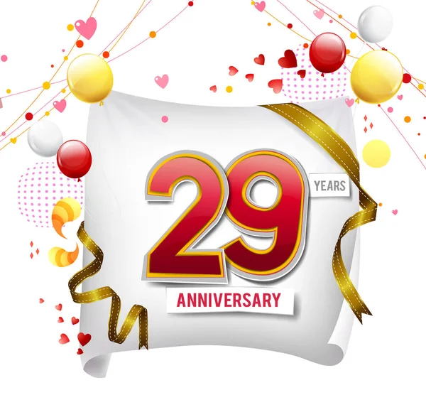 Years Anniversary Logo Decorative Background Balloons — Stock Vector