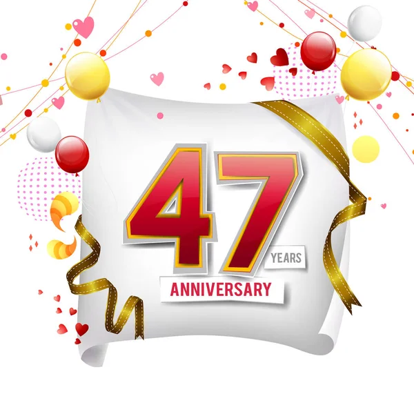 Years Anniversary Logo Decorative Background Balloons — Stock Vector