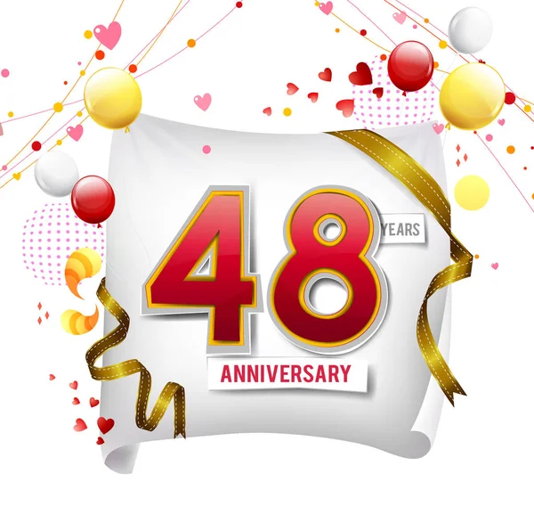 Years Anniversary Logo Decorative Background Balloons — Stock Vector