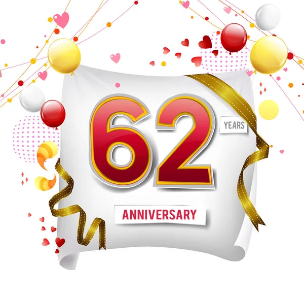 Anos Logotipo Aniversário Fundo Decorativo Com Balões —  Vetores de Stock