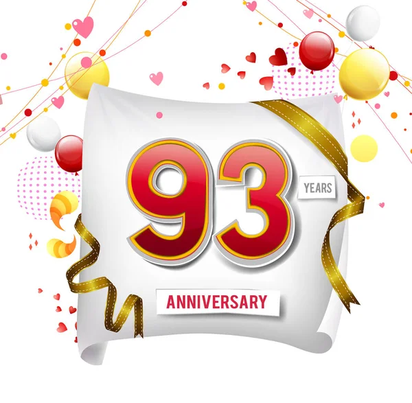 93 yıl yıldönümü logosu, balonları dekoratif arka plan