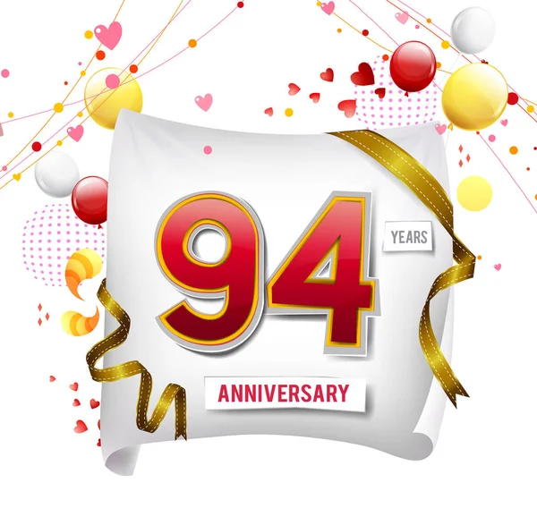94 yıl yıldönümü logosu, balonları dekoratif arka plan
