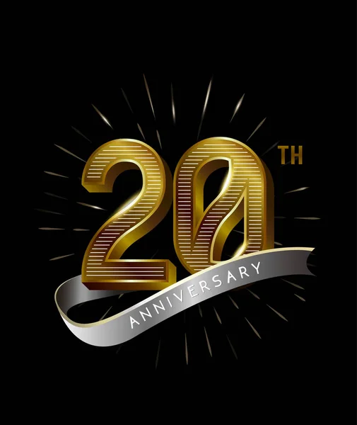 Anos Logotipo Aniversário Ouro Fundo Decorativo — Vetor de Stock