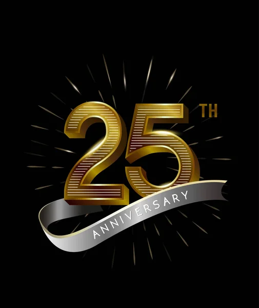 Anni Logo Anniversario Oro Sfondo Decorativo — Vettoriale Stock