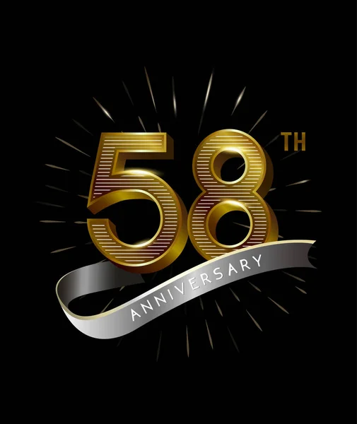 Anni Logo Anniversario Oro Sfondo Decorativo — Vettoriale Stock