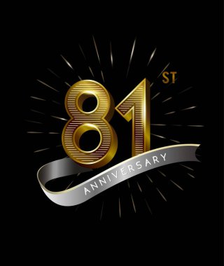 81 yıl altın yıldönümü logosu, dekoratif arka plan