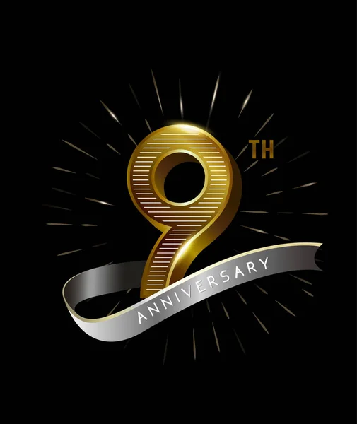 Logo Aniversario Oro Años Fondo Decorativo — Archivo Imágenes Vectoriales